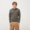 Pull manches longues vert fonc&eacute; homme