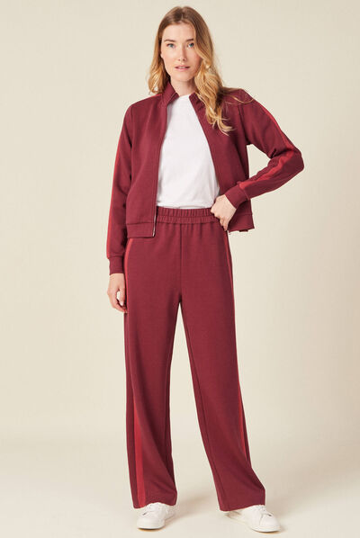 Pantalon jogging large prune femme