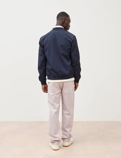 Blouson manches longues doubl&eacute; bleu marine homme