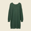 Robe pull droite col bateau vert foncé femme