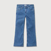 Jeans bootcut cropped taille bascul&eacute;e denim used femme