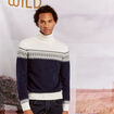 Pull manches longues vert kaki homme