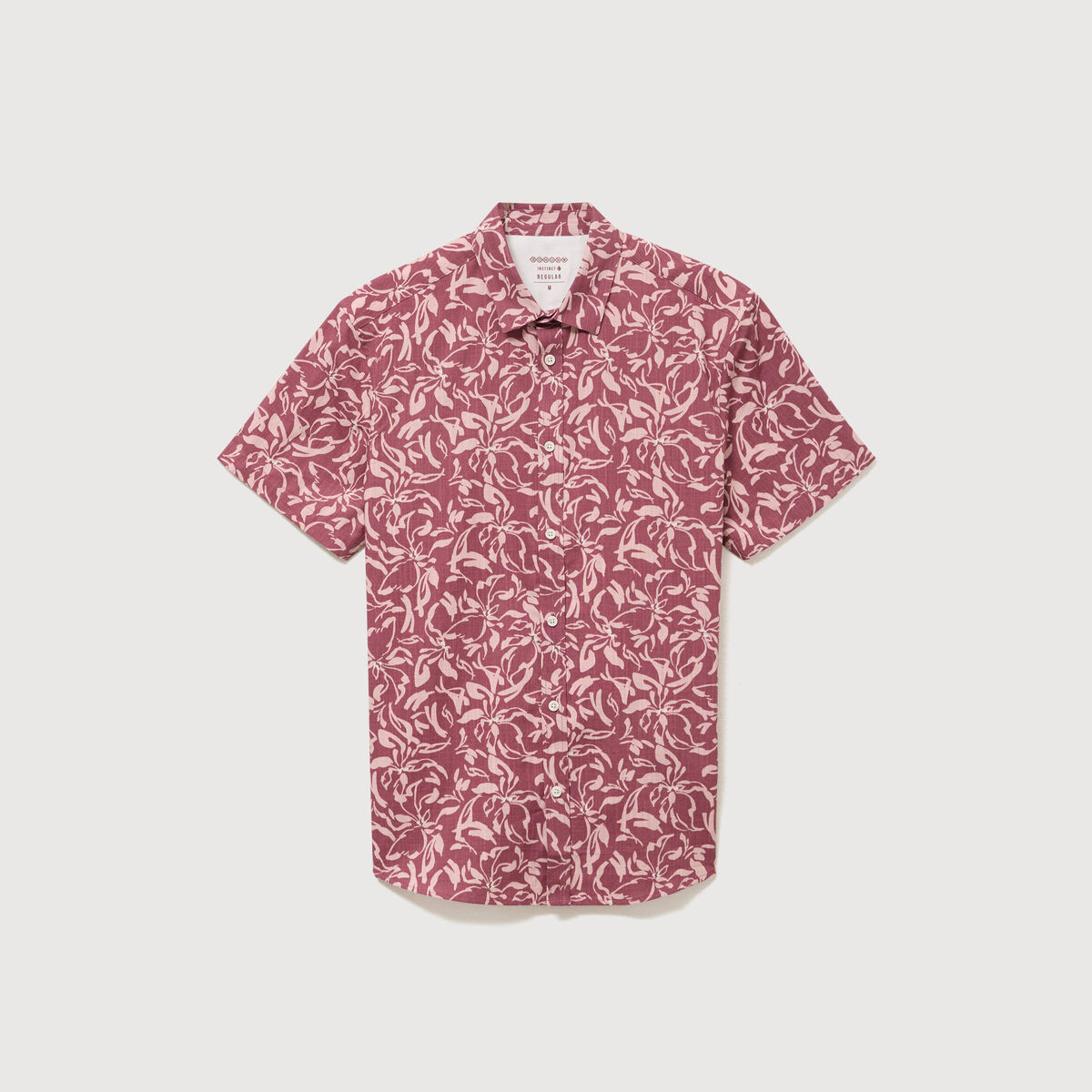 Chemise manches courtes vieux rose homme