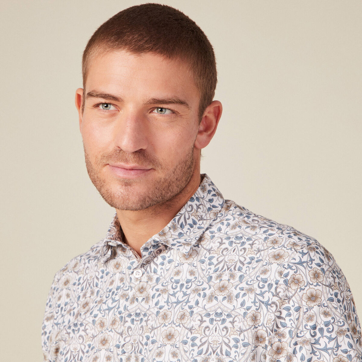 Chemise à manches longues blanc homme