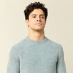 Pull manches longues vert foncé homme