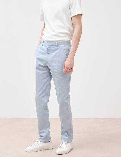 Pantalon chino bleu gris homme