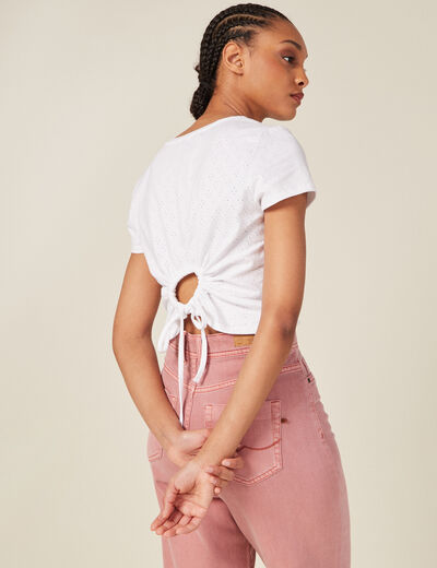 T-shirt manches courtes blanc femme