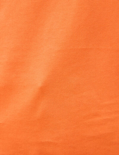 T-shirt droit col rond manches courtes orange femme