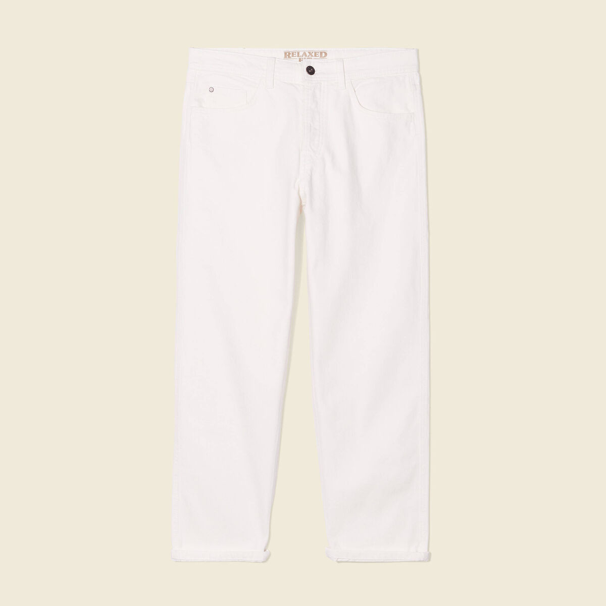 Jeans relaxed 5 poches denim blanc homme