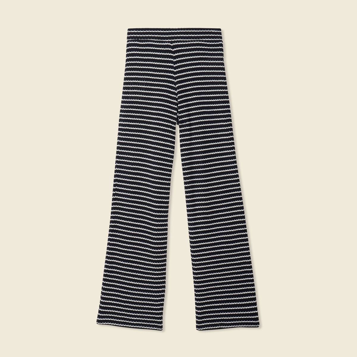 Pantalon large en maille noir femme