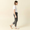 Jeans girlfriend 5 poches denim snow gris femme