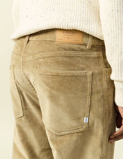 Pantalon relaxed large longueur 32 beige fonce homme