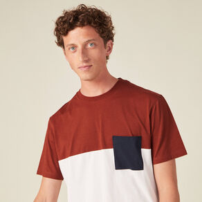 t shirt eco responsable marron cognac homme T-shirt éco-responsable marron cognac homme