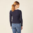 T-shirt à manches longues bleu marine femme