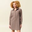 Robe manches longues beige femme