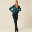 Blouse manches longues bleu canard femme