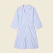 Robe trapèze manches 3/4 bleu ciel femme