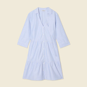 robe trapeze manches 34 bleu ciel femme Robe trapèze manches 3/4 bleu ciel femme