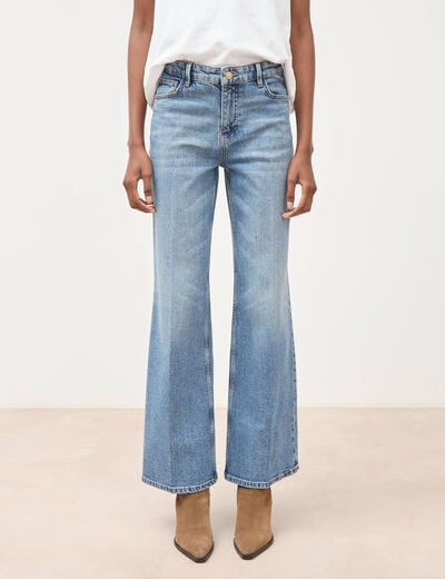 Jeans bootcut taille standard denim stone femme