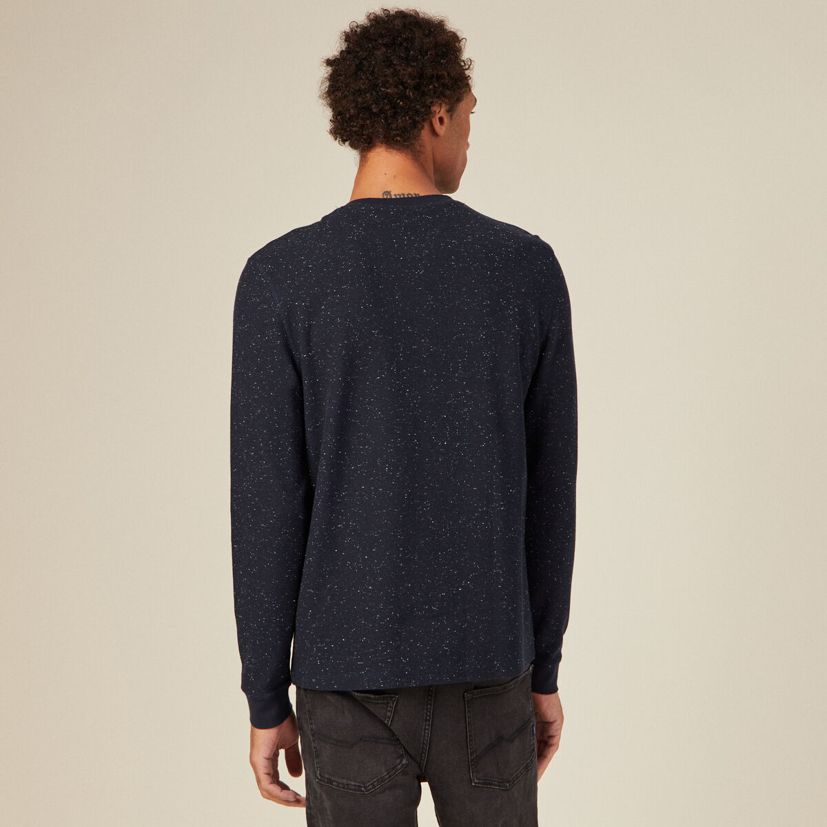 T-shirt manches longues bleu marine homme