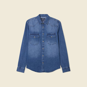 chemise manches longues denim stone homme Chemise manches longues denim stone homme