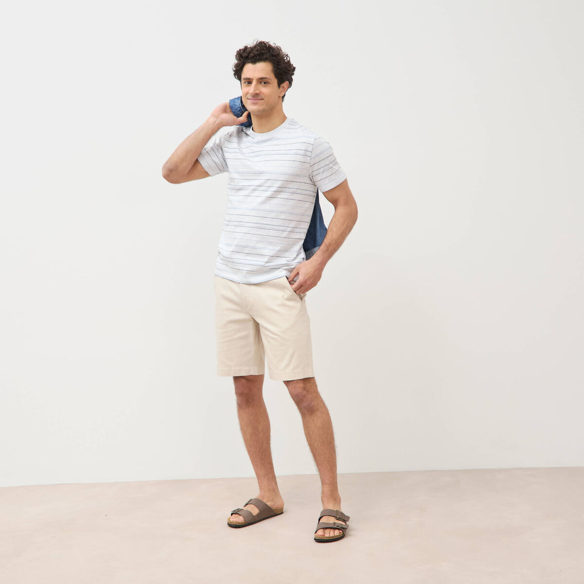 Bermuda gris clair homme