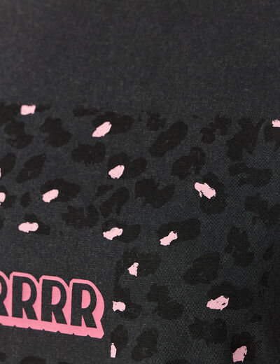 T-shirt en coton manches courtes noir femme