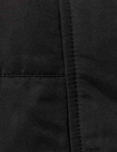 Parka droite à capuche noir femme