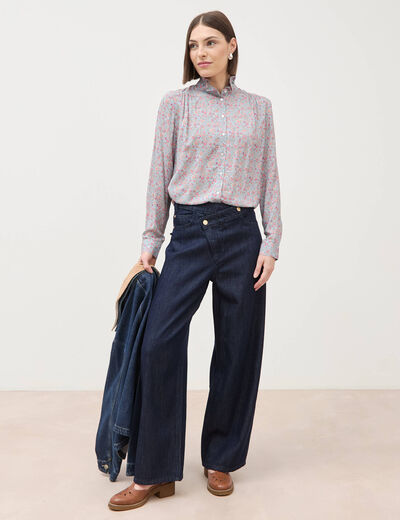 Jeans slouchy ceinture taille standard denim brut rinse femme