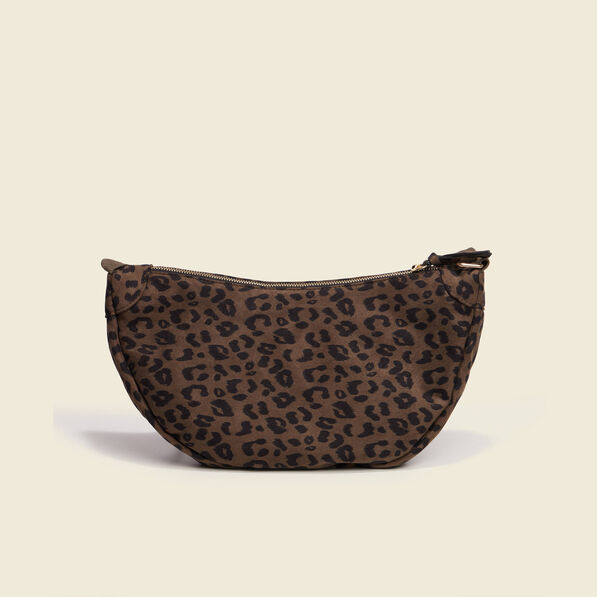 Sac demi-lune vert kaki femme
