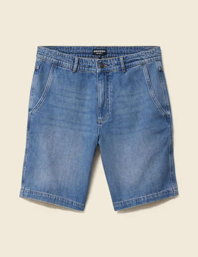 Bermuda denim en coton denim stone homme