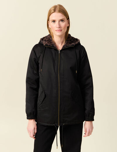 Parka r&eacute;versible noir femme