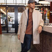 Trench mi-long col montant gris homme