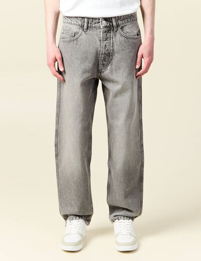 Jeans large relaxed denim gris homme