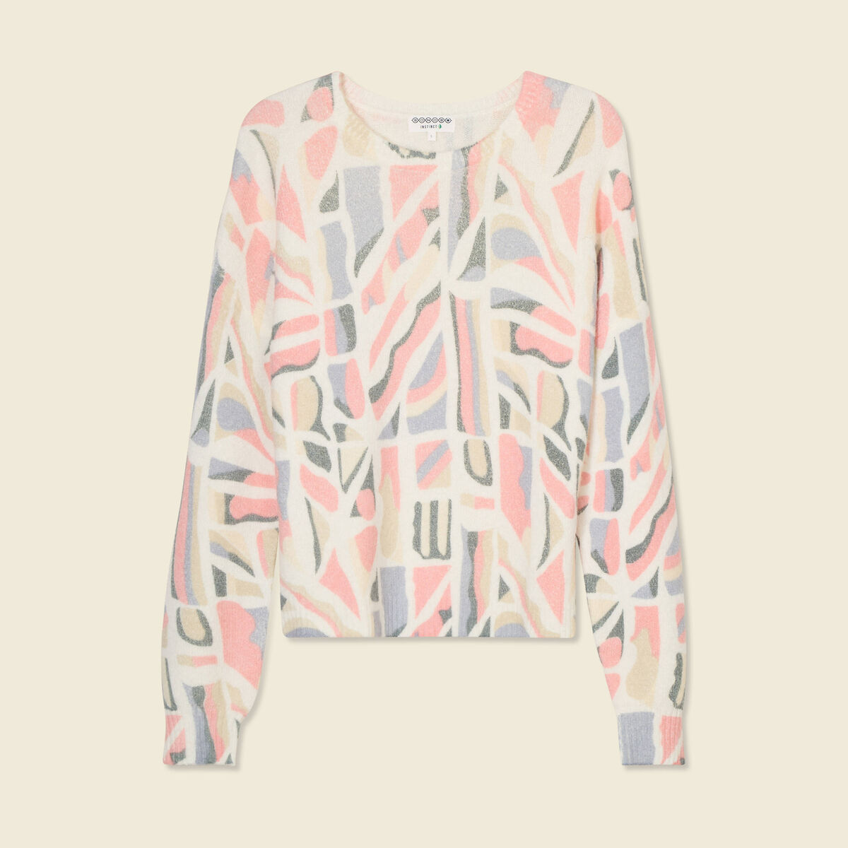 Pull manches longues ecru femme