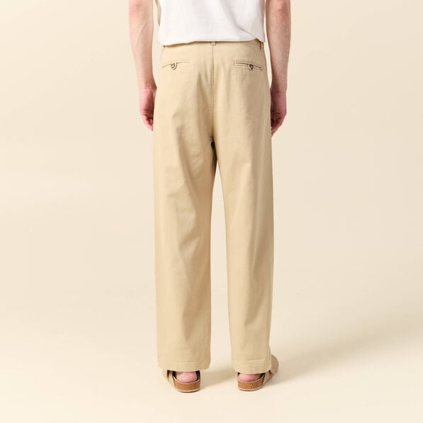 pantalon chino a pinces sable homme Pantalon chino à pinces sable homme