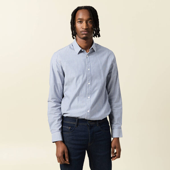 Chemise manches longues bleu marine homme
