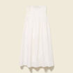 Jupe longue &eacute;vas&eacute;e en coton ecru femme
