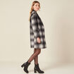 Manteau droit long noir femme