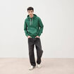 Sweat &agrave; capuche vert homme