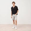 Chemise en coton manches courtes noir homme