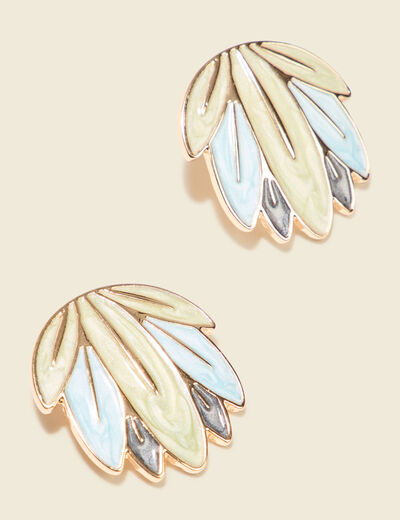Boucles d'oreilles clous vert pastel femme