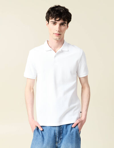 Polo manches courtes blanc homme