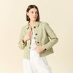 Blouson boutonné vert kaki femme