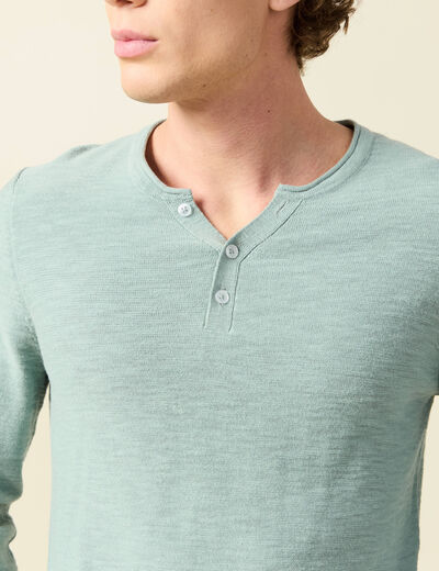 Pull manches longues vert clair homme