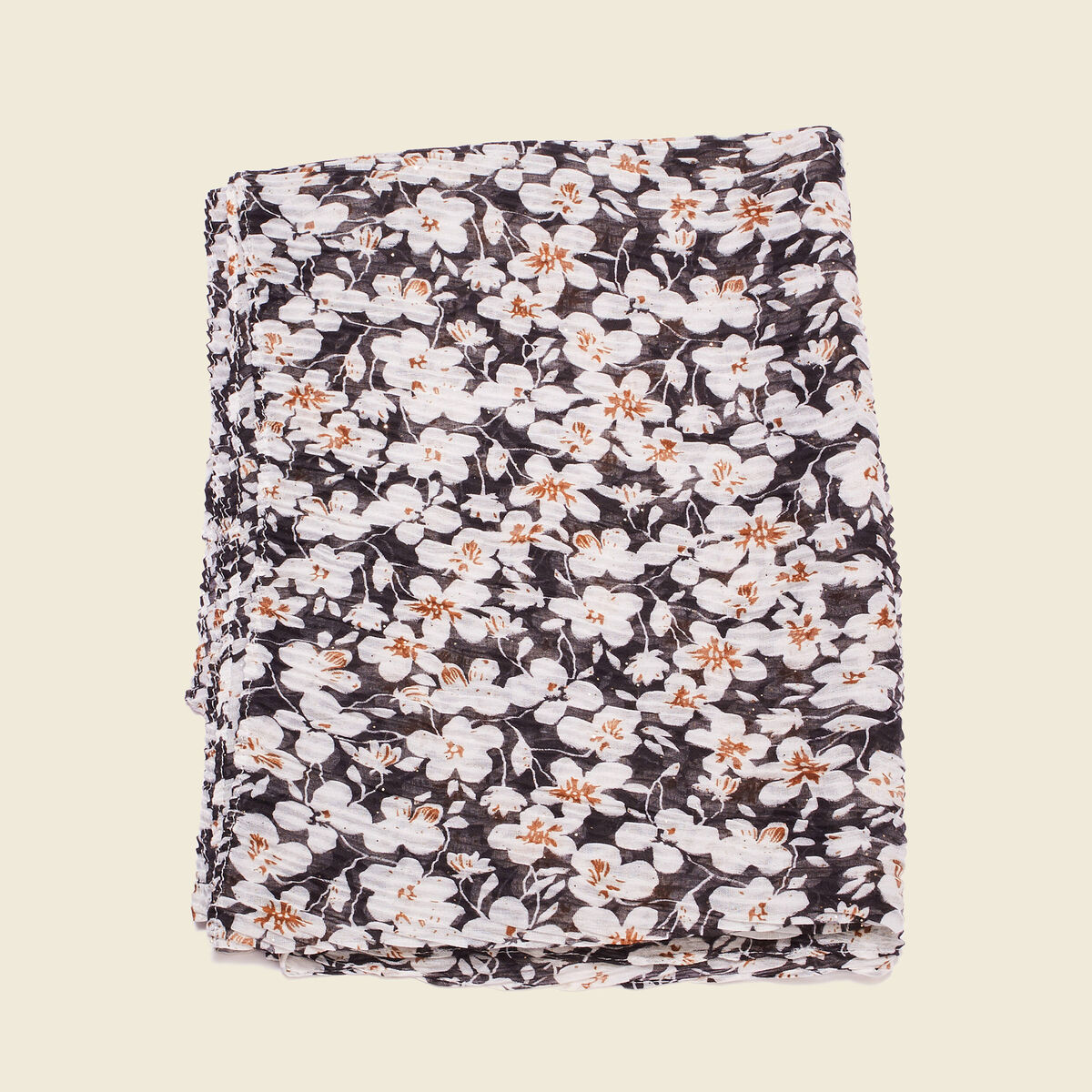 Foulard plissé noir femme