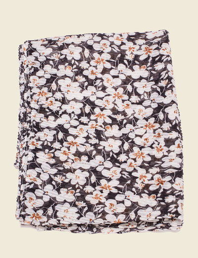 Foulard plissé noir femme