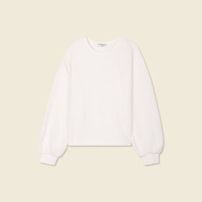 Sweat manches longues ecru femme