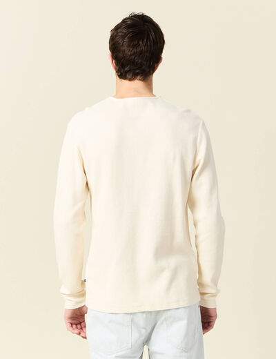 T-shirt manches longues ecru homme