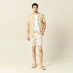 Chemise manches courtes brodée blanc homme